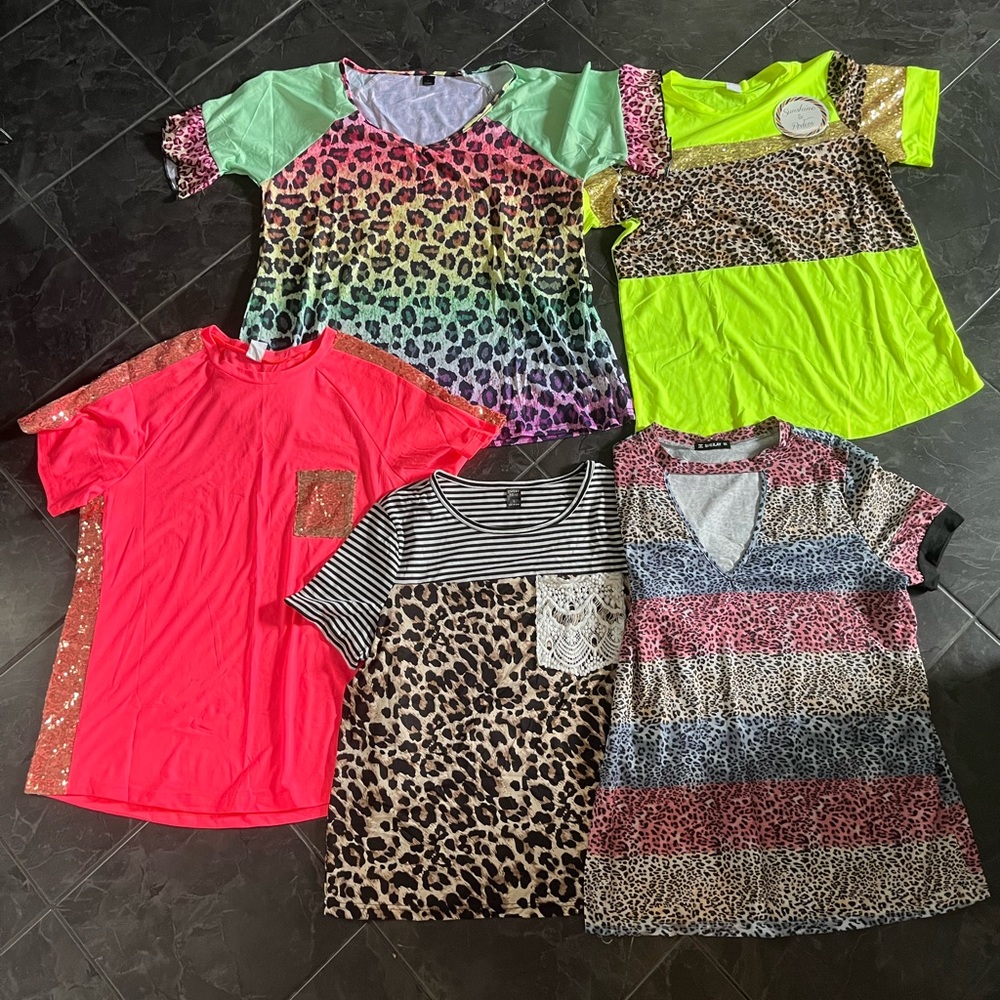 Lot of 5 bright and vibrant shirts